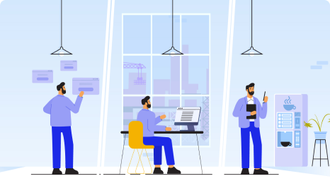ManagXpert motion design case study — detail shot of the final animated scene